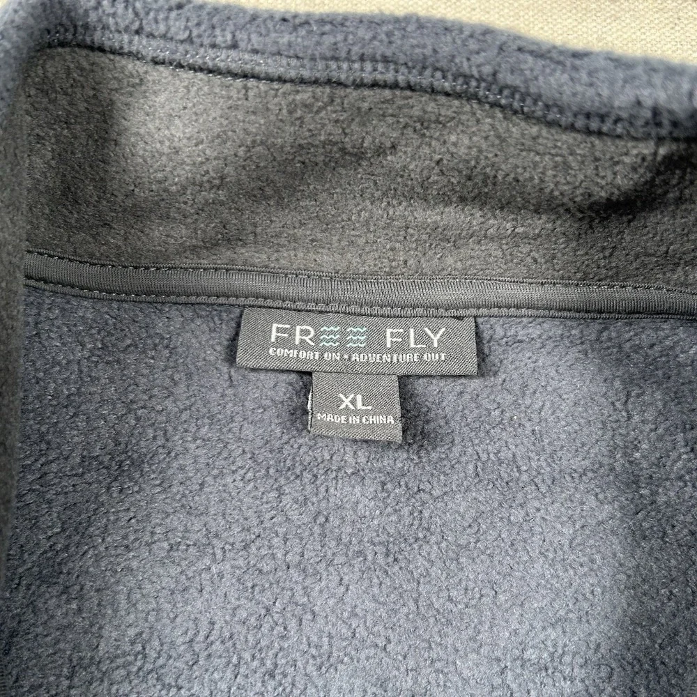 Free Fly Vest Mens XL Fleece Full Zip Bamboo Viscose Gray Outdoors Golf